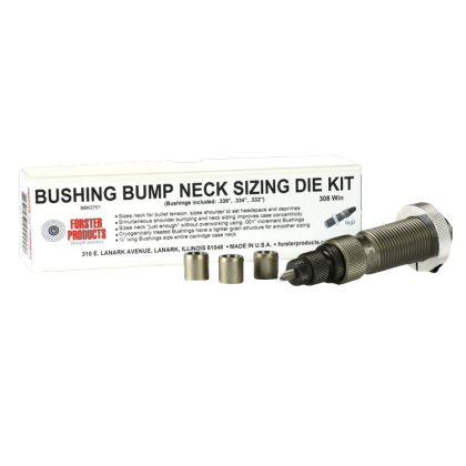 Forster Bushing Bump Neck Sizing Die Kit with 3 Neck Bushings 223 Rem