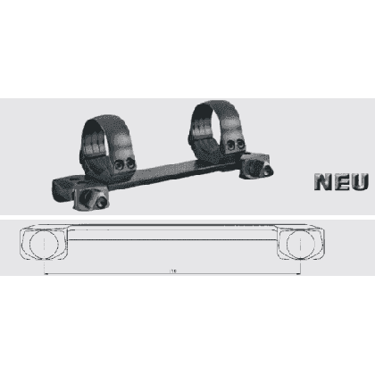 Recknagel One-piece tip-off mount for Picatinny, 40mm, nuts