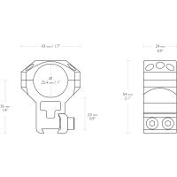 Hawke 25.4 mm Tactical Ring Mount for 9-11 Dovetail Rail