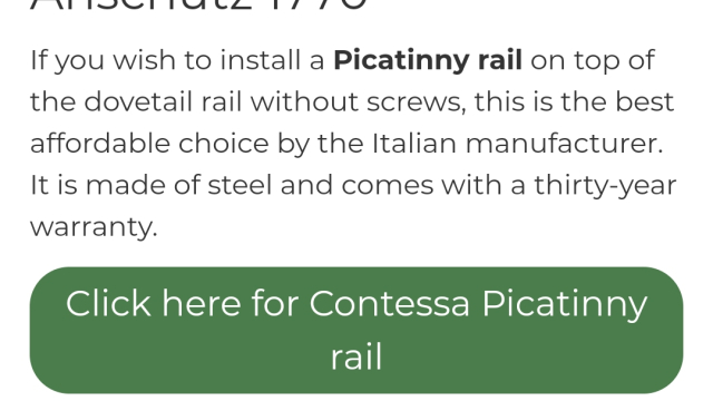 Contessa Picatinny Rail for Anschütz 54